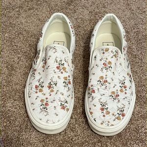 Vans floral slip-ons. Size 10